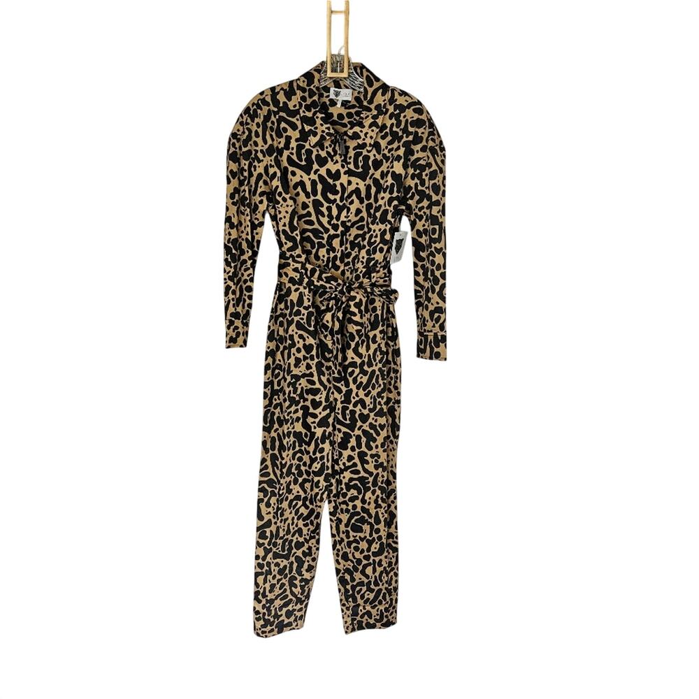 Revolve Lita by Ciara Leopard Print Long Sleeve Jumpsuit NWT Size Small